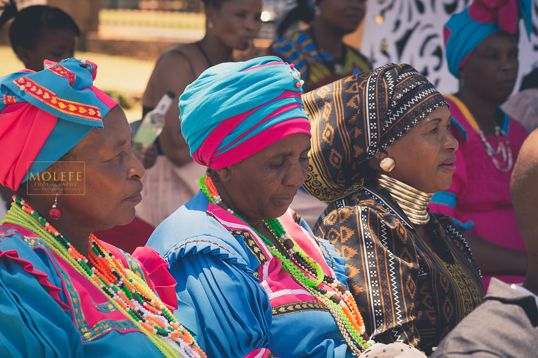 Bride during traditional wedding preparations